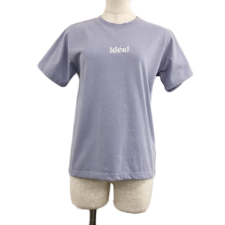 グレイル(GRL)のグレイル Tシャツ カットソー クルーネック 刺繍 ロゴ 半袖 M 紫(Tシャツ(半袖/袖なし))
