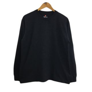 ヘインズ(Hanes)のヘインズ BEEFY Tシャツ カットソー プルオーバー 無地 長袖 L 黒(Tシャツ/カットソー(七分/長袖))