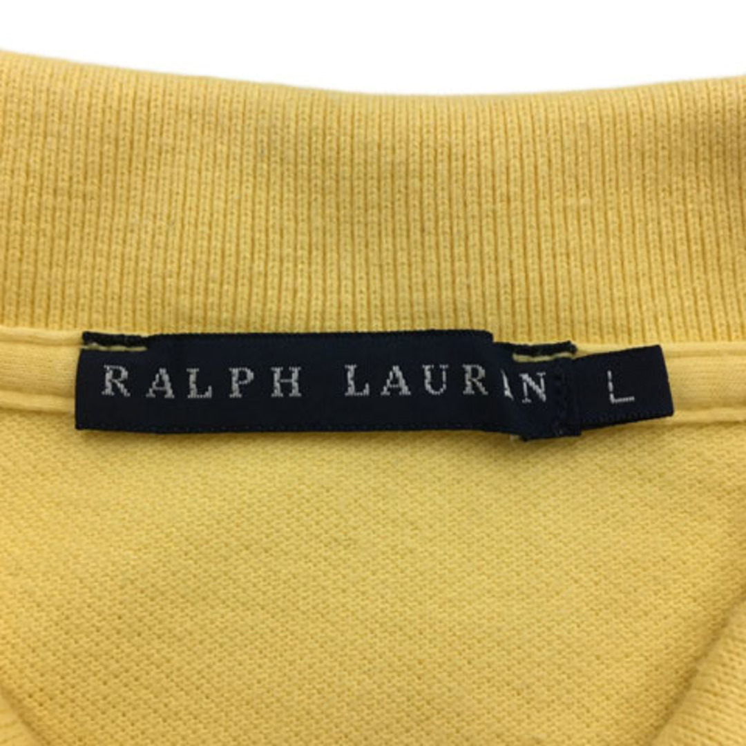 Ralph Lauren(ラルフローレン)のラルフローレン シャツ ポロシャツ プルオーバー 総柄 ロゴ 半袖 L 黄 レディースのトップス(ポロシャツ)の商品写真