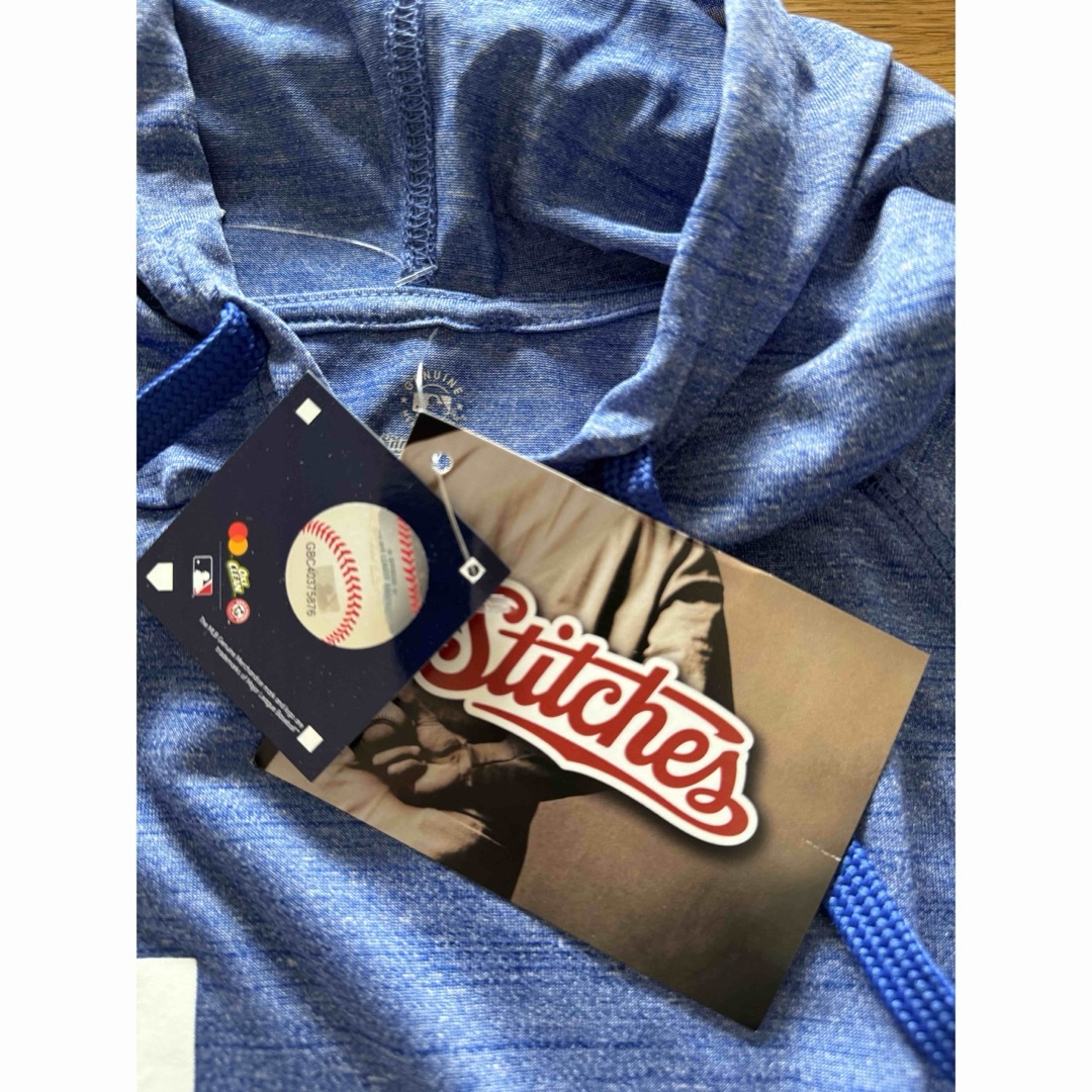 MLB(メジャーリーグベースボール)のロサンゼルス　ドジャース　パーカー　半袖　Tシャツ　MLB公式 スポーツ/アウトドアの野球(記念品/関連グッズ)の商品写真