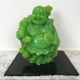 七福神 布袋様 翡翠グリーン 置物 商売繁盛 縁起物(置物)