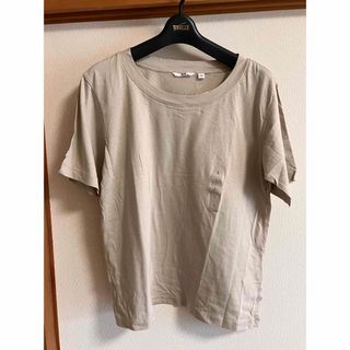 ユニクロ(UNIQLO)の新品 ユニクロ レーヨン混Ｔシャツ　ベージュ S(Tシャツ(半袖/袖なし))