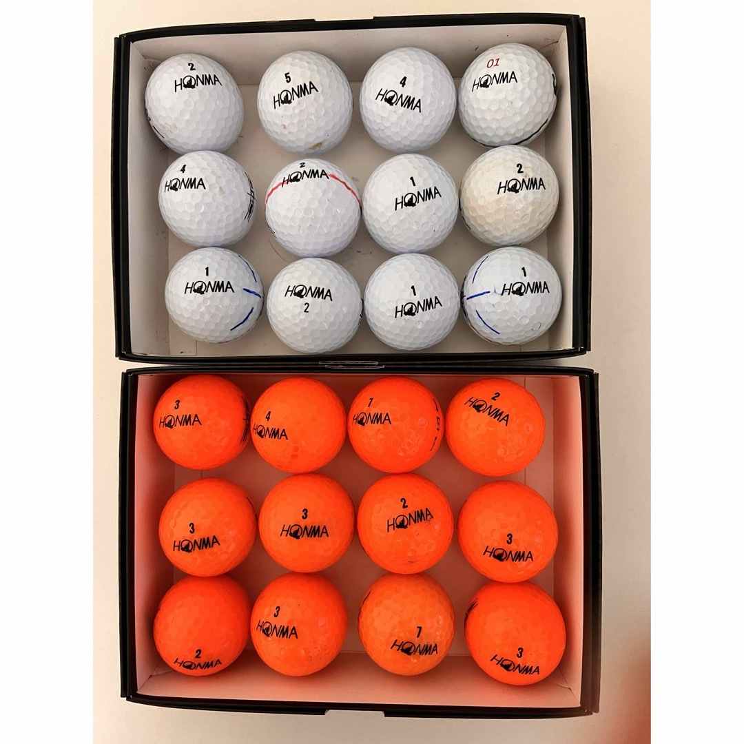 本間ゴルフ(ホンマゴルフ)のゴルフロストボールHONMA24個入れカラー12 スポーツ/アウトドアのゴルフ(その他)の商品写真