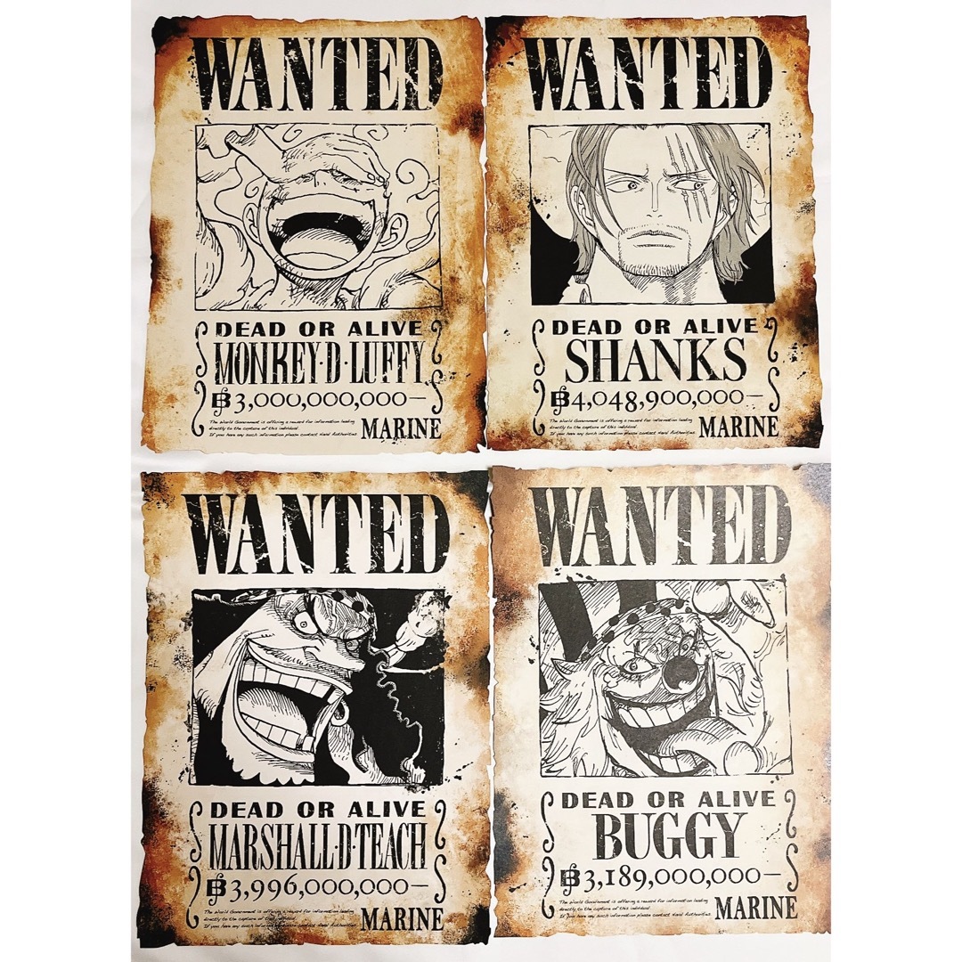 ワンピース　ONEPIECE 30億ルフィ 新四皇 手配書ポスター エンタメ/ホビーのおもちゃ/ぬいぐるみ(キャラクターグッズ)の商品写真