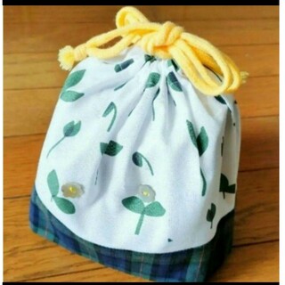 大特価 !!★nunokoto fabric★二葉のお弁当袋、大きなコップ袋巾着(外出用品)