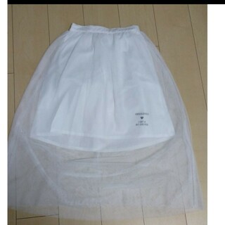 GU 白チュールスカート(ひざ丈スカート)
