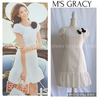 エムズグレイシー(M'S GRACY)のM'S GRACY*ジャガードワンピース(ひざ丈ワンピース)