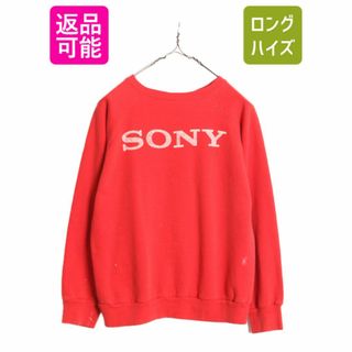 チャンピオン(Champion)の80s USA製 ★ チャンピオン ソニー ロゴ プリント スウェット メンズ M / 80年代 ヴィンテージ Champion SONY 企業物 当時物 赤 トレーナー(スウェット)