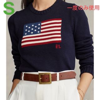 ポロラルフローレン(POLO RALPH LAUREN)のPOLO RALPH LAUREN フラッグコットンクルーネックセーター米国製(ニット/セーター)