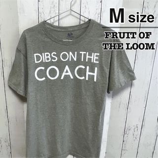 フルーツオブザルーム(FRUIT OF THE LOOM)のFRUIT OF THE LOOM　Tシャツ　M　グレー　プリント　COACH(Tシャツ/カットソー(半袖/袖なし))