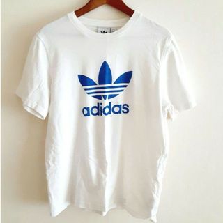 アディダス(adidas)のアディダスオリジナルス ロゴプリント トレフォイル Tシャツ 白 メンズLL(Tシャツ/カットソー(半袖/袖なし))