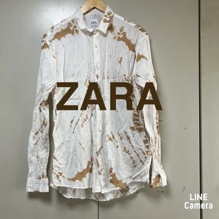 ZARA - ZARA コットン薄手ダイダイ染めシャツ　Lサイズ