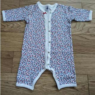 プチバトー(PETIT BATEAU)のプチバトー　ボディシャツ　花がら　60cm(肌着/下着)