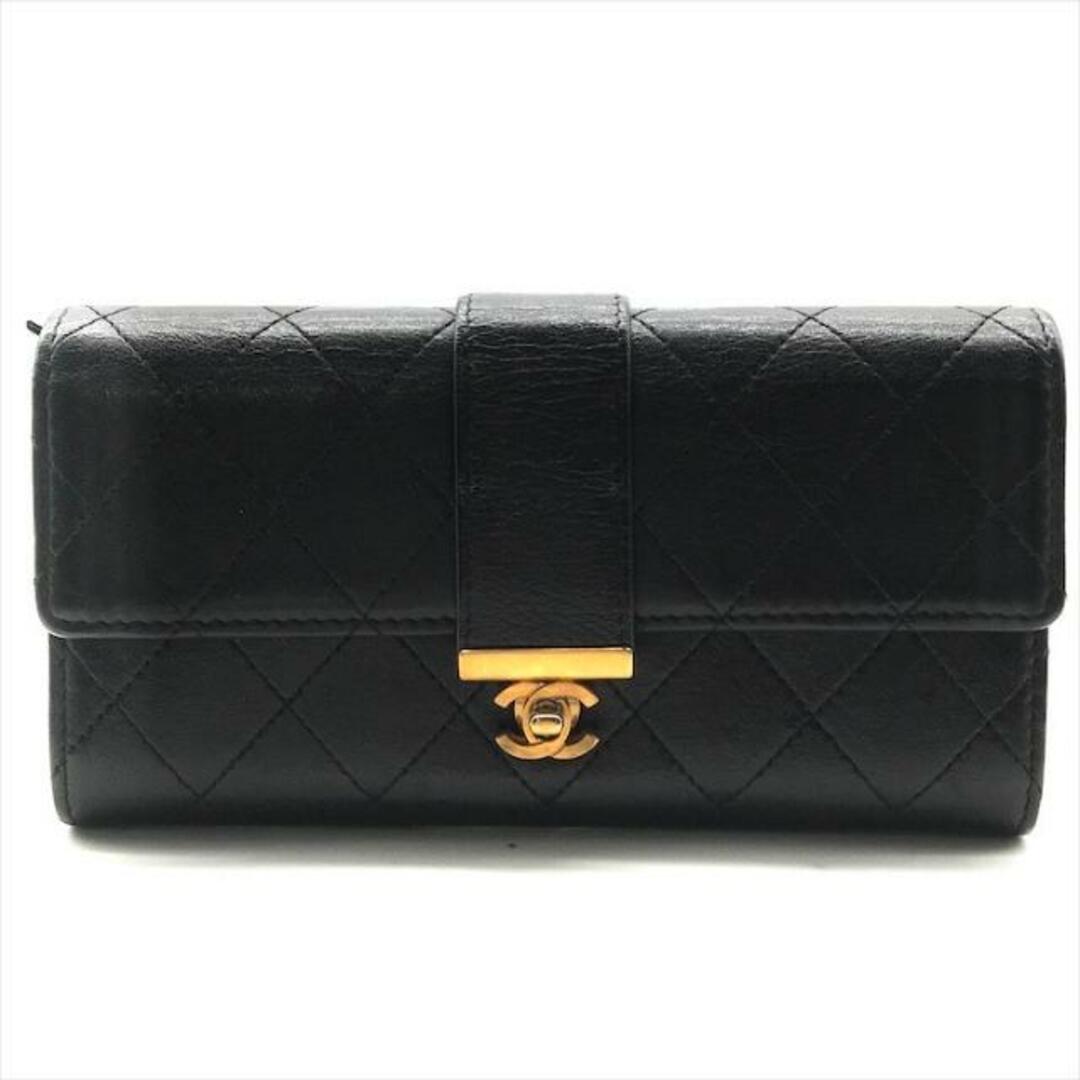 CHANEL(シャネル)の美品 CHANEL シャネル マトラッセ ココマーク ターンロック 長財布 ウォレット ブラック a3461 レディースのファッション小物(財布)の商品写真