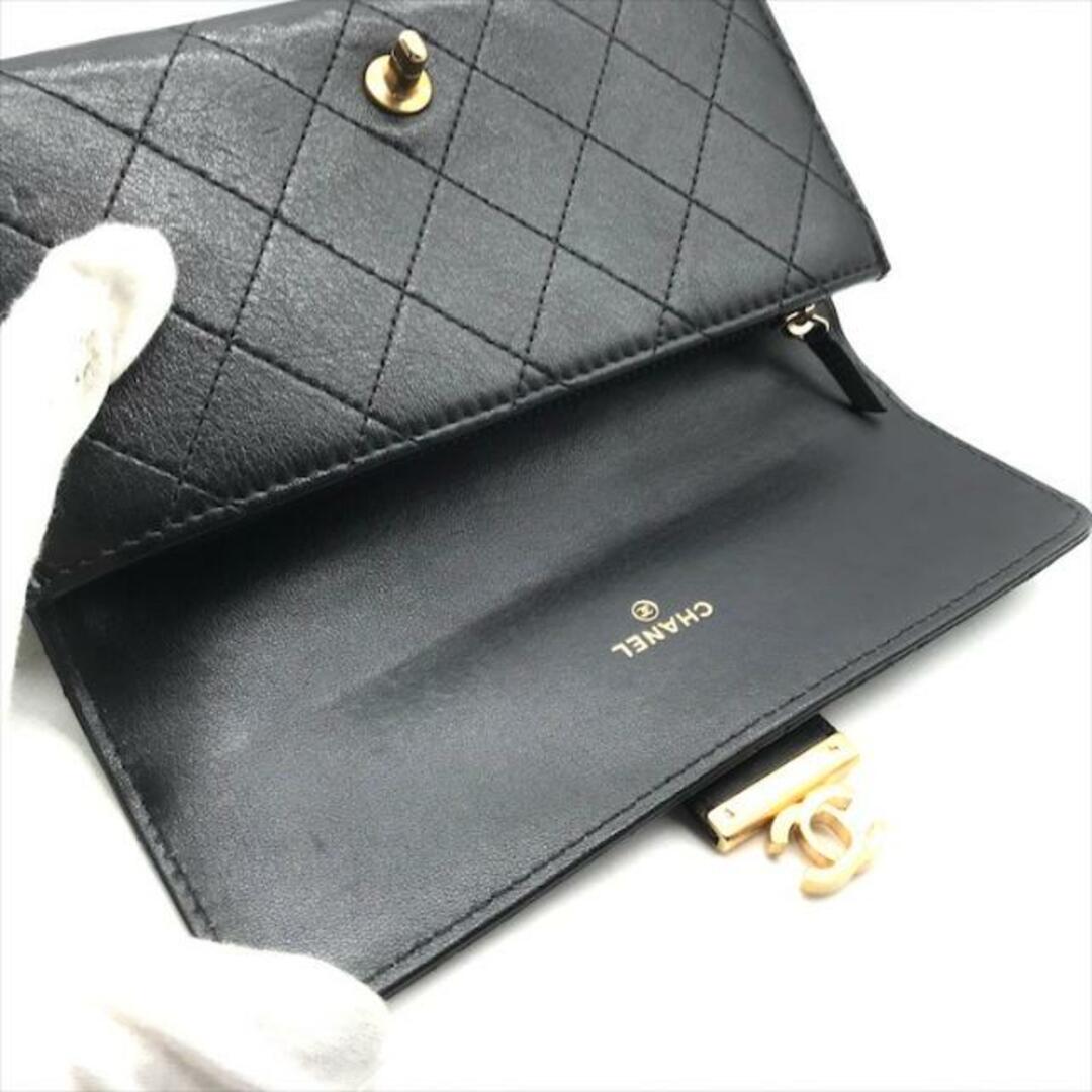 CHANEL(シャネル)の美品 CHANEL シャネル マトラッセ ココマーク ターンロック 長財布 ウォレット ブラック a3461 レディースのファッション小物(財布)の商品写真