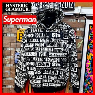 HYSTERIC GLAMOUR - ヒステリックグラマー×シュプリーム　総柄ロゴ　プルオーバー　パーカー　L