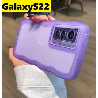 ギャラクシー(Galaxy)のGalaxyS22 ウェーブエッジ なみなみ　可愛いケース　Galaxyケース紫(Androidケース)