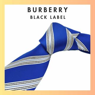 バーバリーブラックレーベル(BURBERRY BLACK LABEL)のバーバリー　ブラックレーベル　ネクタイ　ブルー　レジメンタル　ストライプ(ネクタイ)