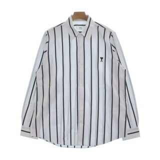 アミ(ami)のami アミ カジュアルシャツ 38(S位) 白x黒(ストライプ) 【古着】【中古】(シャツ)