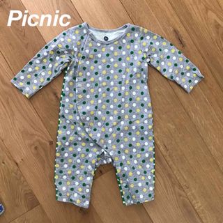 PICNIC MARKET - 美品　PICNIC ロンパース　カバーオール　グリーン　春　水玉　出産準備　80