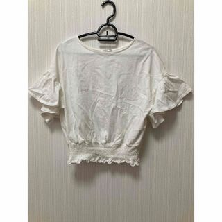 コルザ(COLZA)の袖フリルTシャツ　白い　Sサイズ(Tシャツ(半袖/袖なし))