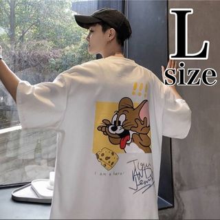 トムとジェリー Tシャツ 半袖 L 白 アメコミ ストリート 韓国 人気