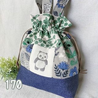 170 マチつき🐼巾着バッグ(バッグ)