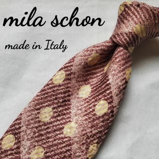 mila schon - mila schon　ミラ・ショーン　ピンク　ドット　お洒落なネクタイ