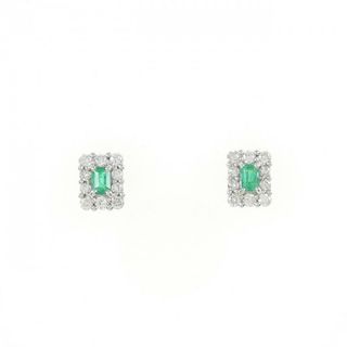 【新品】PT エメラルド ピアス 0.12CT(ピアス)