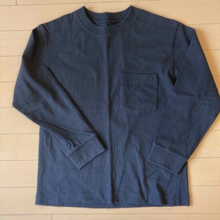 ユニクロ(UNIQLO)のユニクロ クルーネックTシャツ 長袖 140 黒(Tシャツ/カットソー)