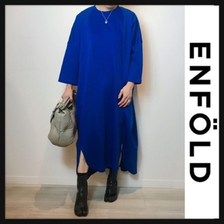 ENFOLD - 【美品】ENFOLD ロング フィンポンチョワンピース コットン 大きめ 38