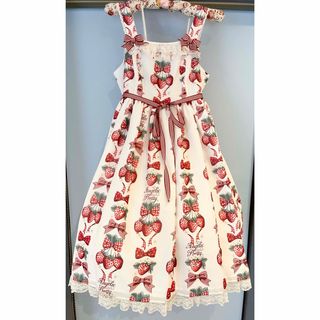 アンジェリックプリティー(Angelic Pretty)のAngelic Pretty Strawberry Doll JSK ホワイト(ひざ丈ワンピース)