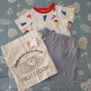 FRUIT OF THE LOOM - 110cm フルーツオブザルーム 上下セット 半袖Tシャツ 半ズボン