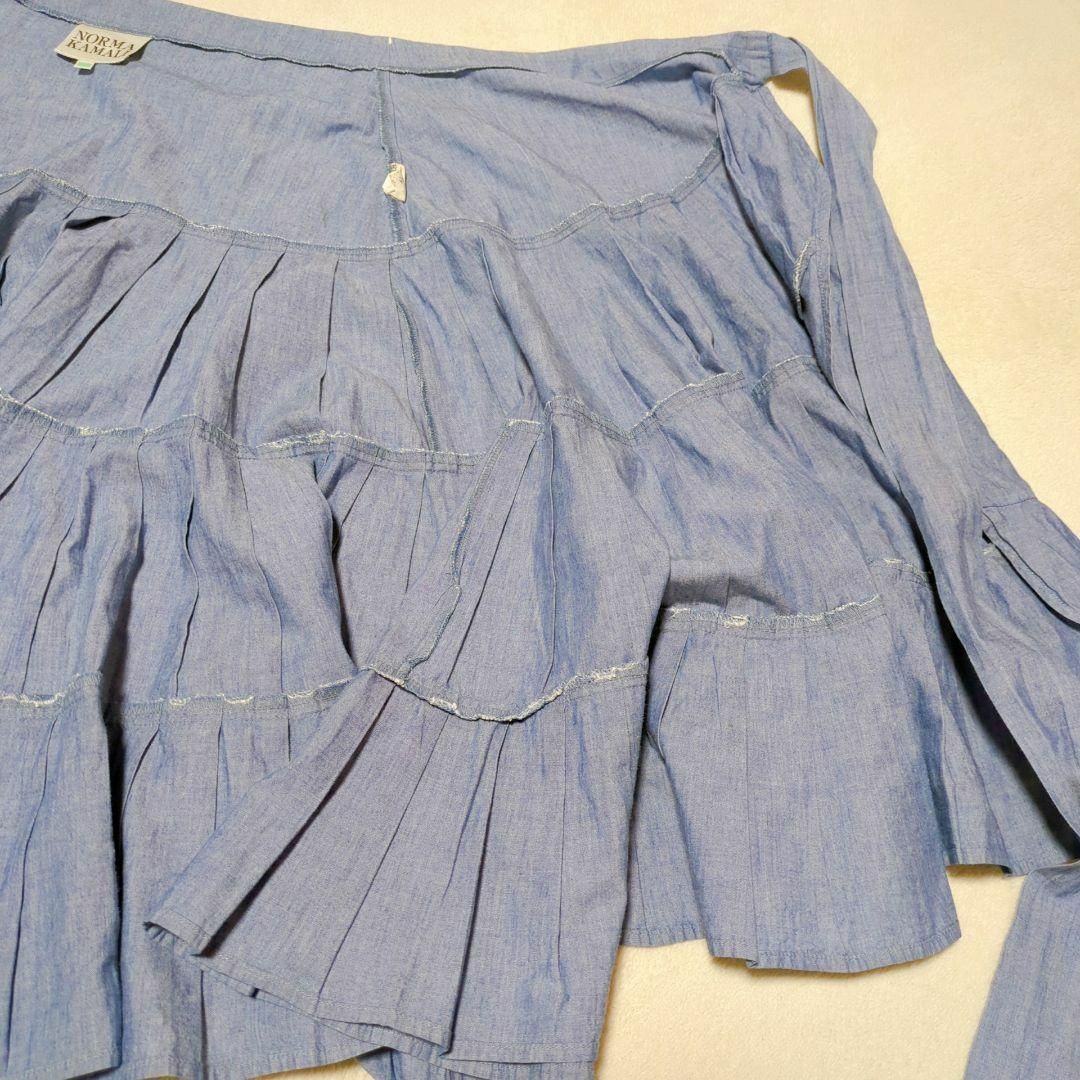 【NORMA KAMLI】ラップスカート 綿100% 刺繍 ミディアム丈 フレア レディースのスカート(ひざ丈スカート)の商品写真