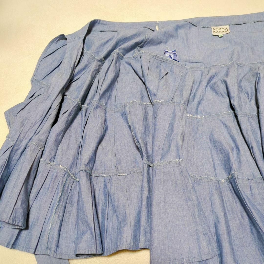 【NORMA KAMLI】ラップスカート 綿100% 刺繍 ミディアム丈 フレア レディースのスカート(ひざ丈スカート)の商品写真