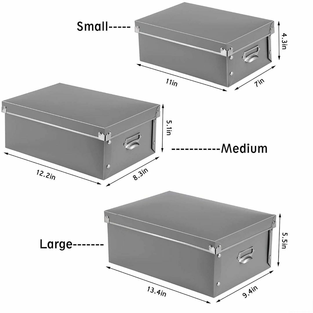 【色:グレー_サイズ:Setof3invarioussizes】XUCHUN ３ インテリア/住まい/日用品の収納家具(ケース/ボックス)の商品写真