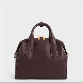 Charles and Keith - CHARLES&KEITH スローチーダブルハンドルバッグ　DarkPecan