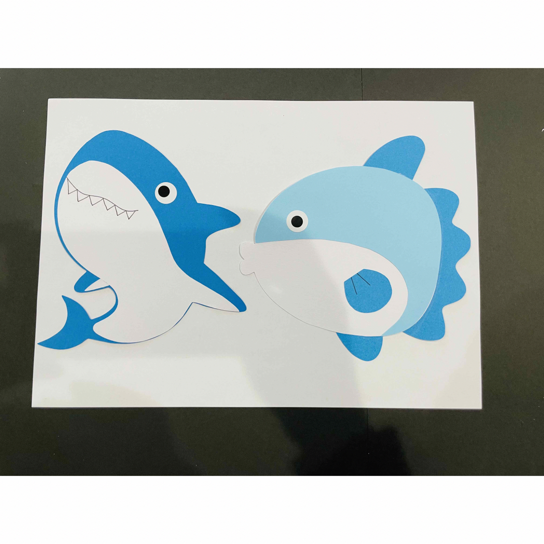 夏 水族館 7月 8月 魚 サメ 壁面 飾り 壁面飾り ハンドメイドの素材/材料(型紙/パターン)の商品写真