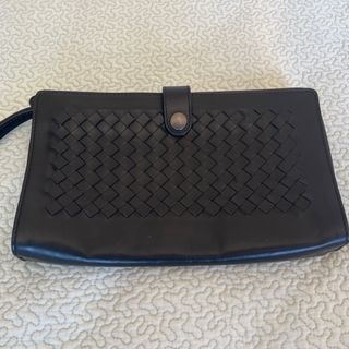 ボッテガヴェネタ(Bottega Veneta)のボッテガヴェネタ　長財布　ダークブラウン　イントレチャート　ラウンドファスナー(長財布)