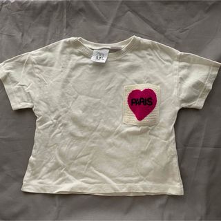 ザラキッズ(ZARA KIDS)のzara 半袖tシャツ ベビー　92 白　ハート(Tシャツ/カットソー)