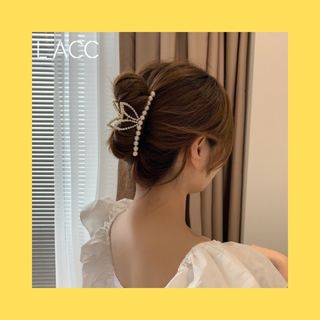 レディース　ヘアクリップ　アクセサリー　うさ耳　うさぎ　韓国　パール(バレッタ/ヘアクリップ)