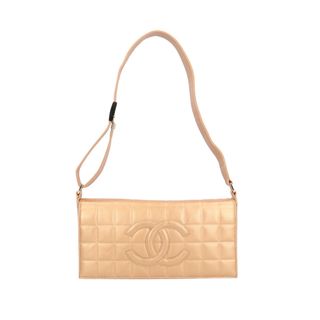 シャネル(CHANEL)のシャネル チョコバー ショルダーバッグ レザー ゴールド レディース CHANEL  中古(ショルダーバッグ)