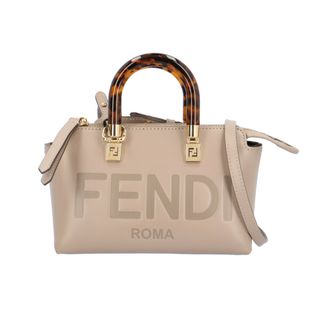 フェンディ(FENDI)のフェンディ バイザウェイ ミニ ショルダーバッグ レザー 8BS067 ABVL 229-10429 グレー レディース FENDI  中古(ショルダーバッグ)