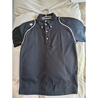 デサント(DESCENTE)のDESCENTE デサント オリジナルポロシャツ ブラック ユニセックス 新品♫(ポロシャツ)