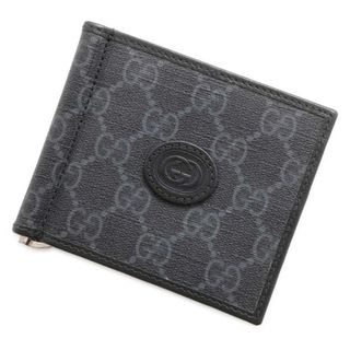 グッチ(Gucci)のグッチ 二つ折り財布 GGスプリーム マネークリップ式 700686 GUCCI 財布 黒(折り財布)