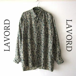 美品　LAVORD UOMO／ラヴォード★　総柄シルクシャツ　XL相当(シャツ)