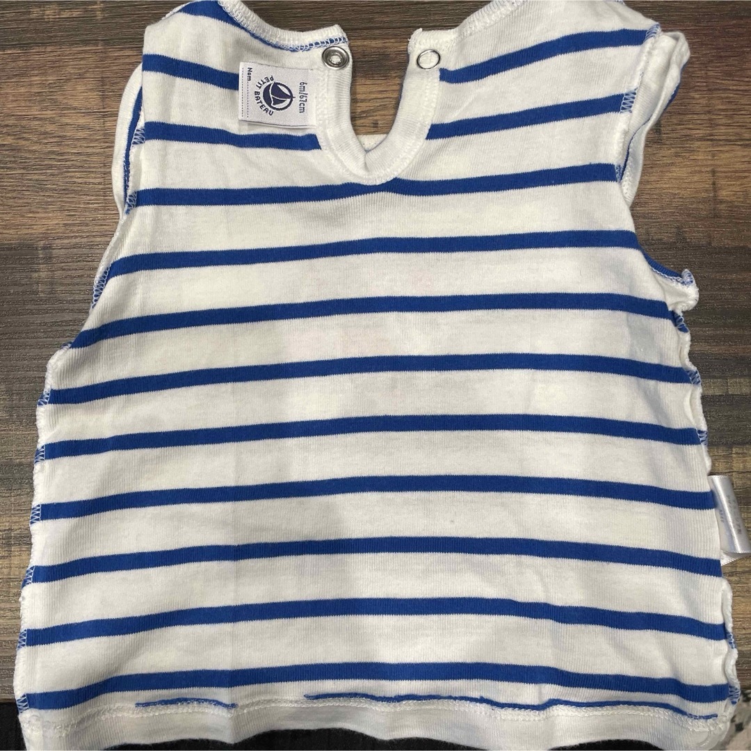 PETIT BATEAU(プチバトー)のプチバトー ボーダー 女の子 タンクトップ  トップス キッズ/ベビー/マタニティのベビー服(~85cm)(Ｔシャツ)の商品写真