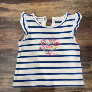 プチバトー(PETIT BATEAU)のプチバトー ボーダー 女の子 タンクトップ  トップス(Ｔシャツ)