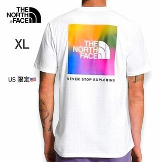 ザノースフェイス(THE NORTH FACE)のUS限定！ ノースフェイス レインボー Tシャツ 半袖 XL ボックス ロゴ(Tシャツ/カットソー(半袖/袖なし))