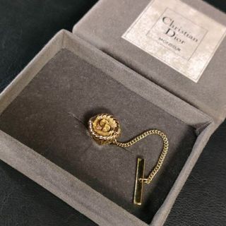 クリスチャンディオール(Christian Dior)の【極美品】Dior　ディオール　ネクタイピン　タイタック　ゴールド　CDロゴ(ネクタイピン)